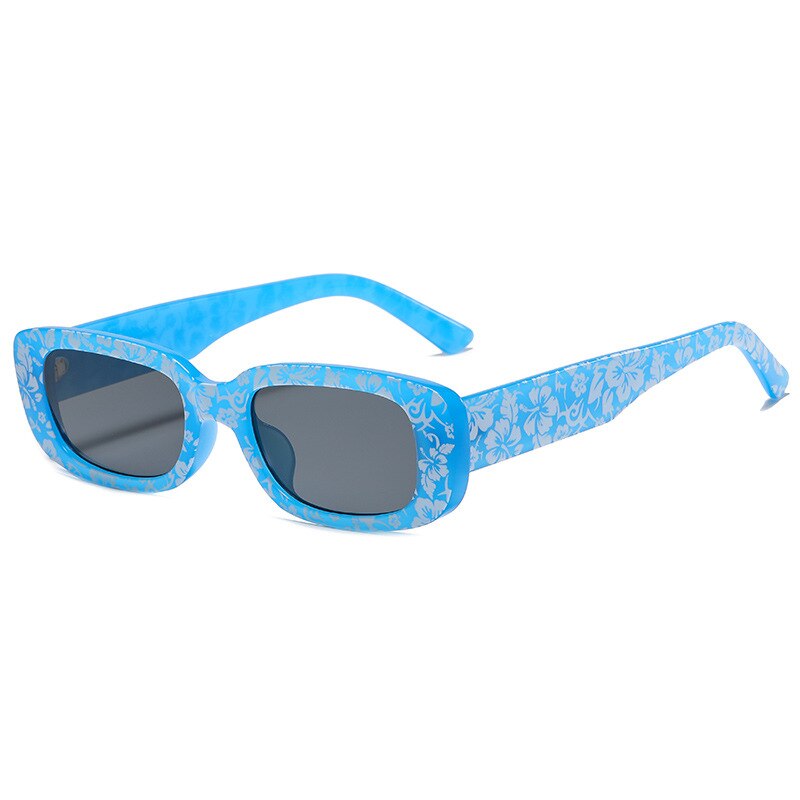 Small Rectangle Sunglasses Women Printing Vintage Designer Square Sun Glasses For Men Brand Shades Female Eyewear UV400