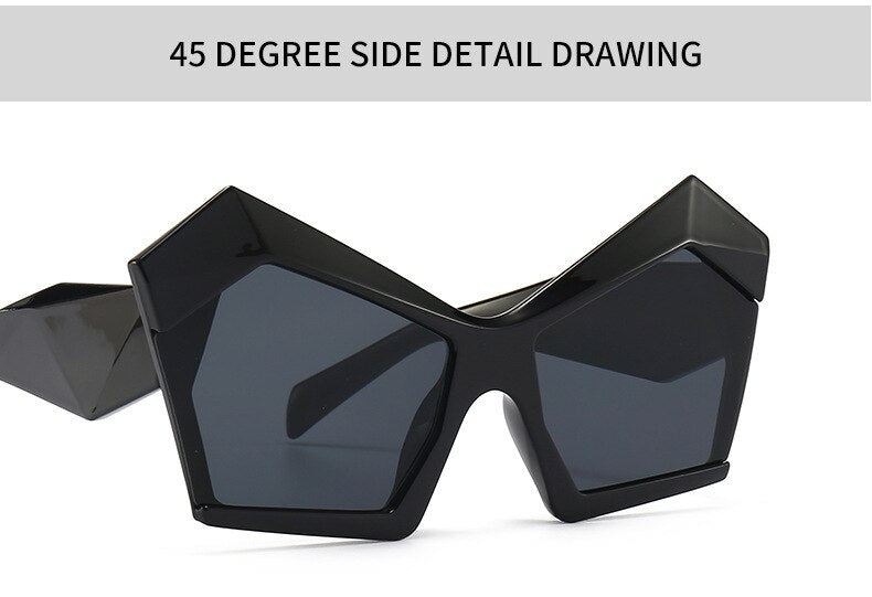 New Style Fashionable Big Frame Funny Hip-hop Sunglasses Catwalk Irregular Sunglasses Decorative Glasses