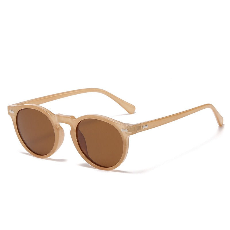 Fashion Sunglasses for Men Women Vintage Small Round Frame Sun Glasses Yellow Lens UV400 Goggles Shades Eyewear