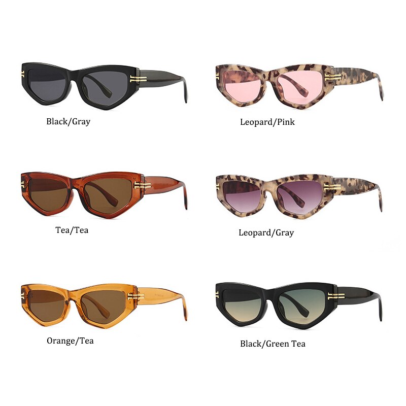Fashion Brand Women's Glasses Trend Shades Luxury Cat Eye Sunglasses Ladies Elegant Black Vintage Eyewear U400