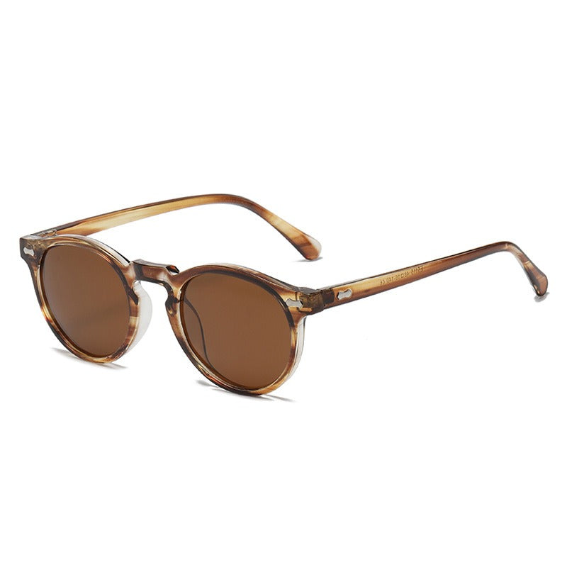 Fashion Sunglasses for Men Women Vintage Small Round Frame Sun Glasses Yellow Lens UV400 Goggles Shades Eyewear