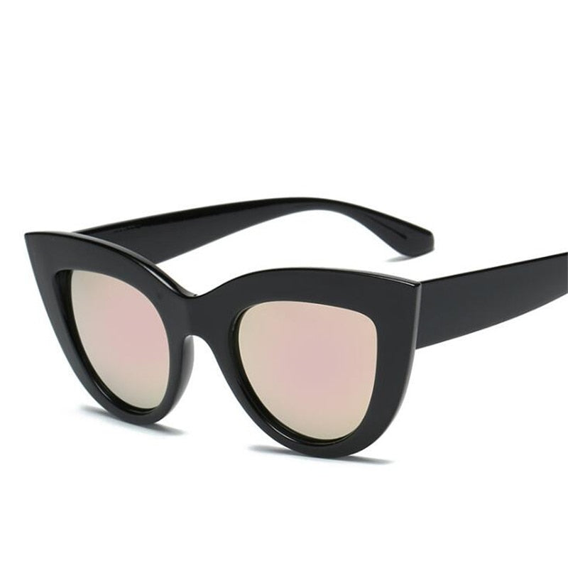 Cat Eye Women Sunglasses Tinted Color Lens Men Vintage Shaped Sun Glasses Female Eyewear Blue Sunglasses