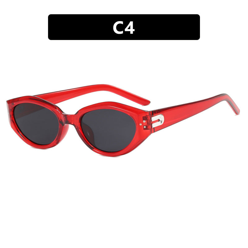 Mi nail small frame spicy girl same style small frame fashionable decoration trendy sunshade concave shaped sunglasses