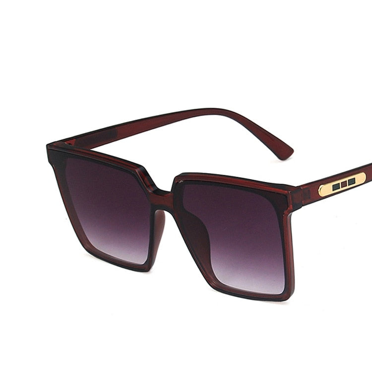 New Vintage Square Oversized Sunglasses Women Men Brand Designer Transparent Gradient Sun Glasses Big Frame Eyewear UV400