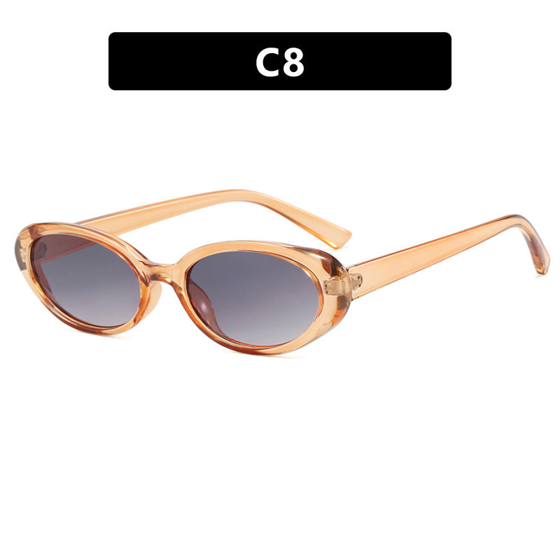Retro oval fashionable glasses frame anti blue light millennium can be matched with myopia degree plain face glasses frame women's glasses frame