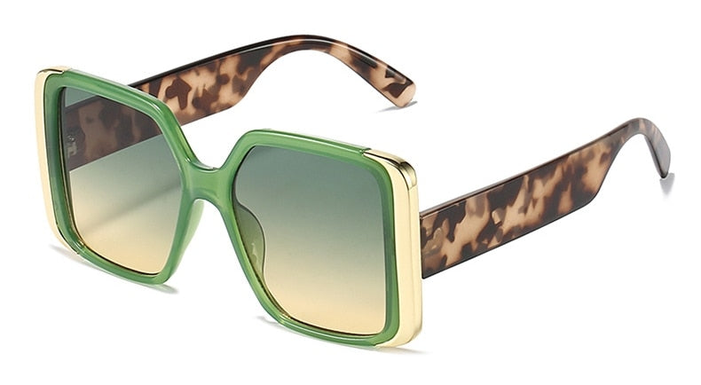 Square Women's Sunglasses Trend Luxury Brand Designer Oversize Sun Glasses Female Vintage UV400 Protection Eyewear