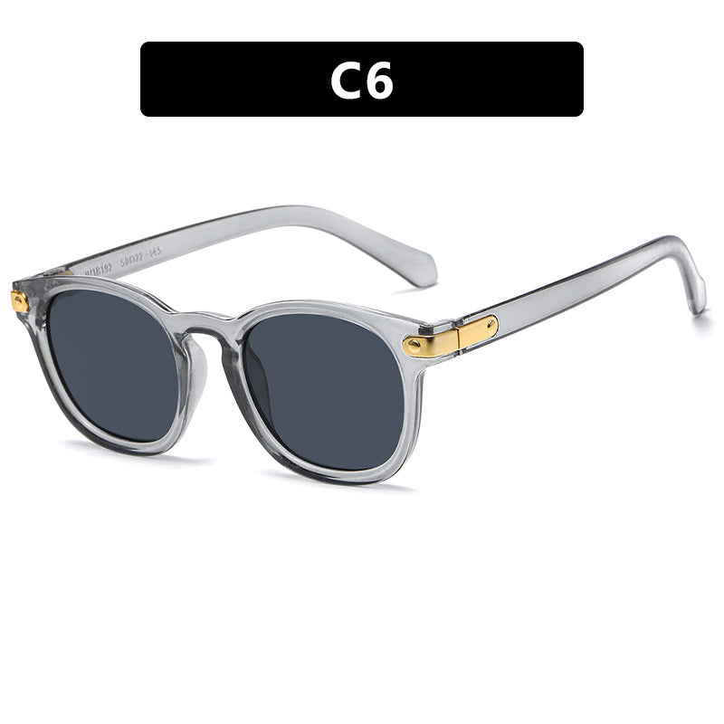 Retro round frame sunglasses for men, new ins sunscreen street photography, personalized and fashionable sunglasses