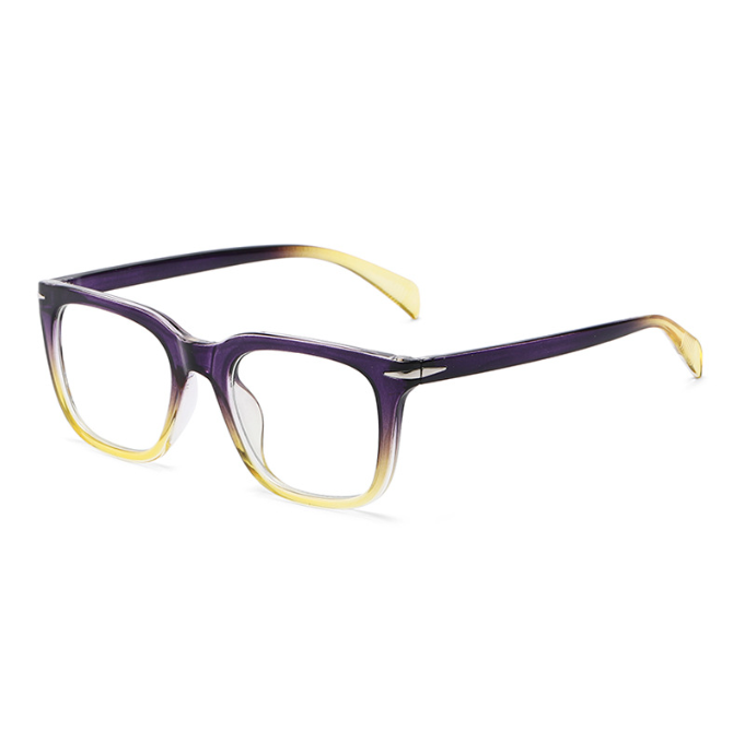 Box plastic anti blue light rice nail flat lens fashionable and colorful full frame glasses