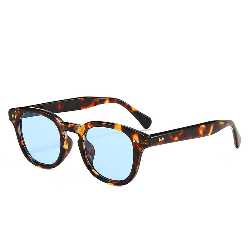 Square Frame Sunglasses with Metal Rivets UV Protection, Fashionable Everyday Wear, Casual Sun Glasses