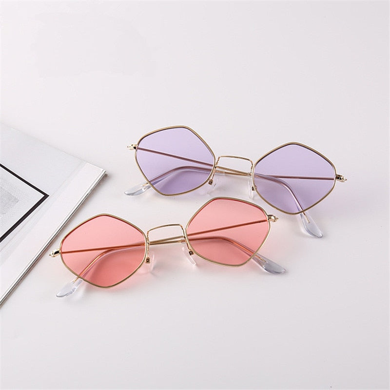 Polygon Sunglasses Women Men Brand Designer Vintage Sunglasses Clear Sun Glasses Sexy Fashion Couple Eyewear