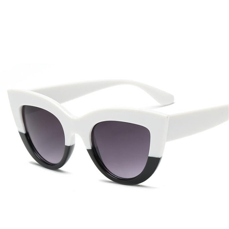 Cat Eye Women Sunglasses Tinted Color Lens Men Vintage Shaped Sun Glasses Female Eyewear Blue Sunglasses
