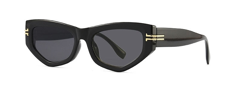 Fashion Brand Women's Glasses Trend Shades Luxury Cat Eye Sunglasses Ladies Elegant Black Vintage Eyewear U400