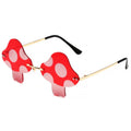 Mushroom Sunglasses Ladies Super Maria Retro Steam Mushroom Rimless Glasses Fashion Prom Party Eyewear Oculos De Sol