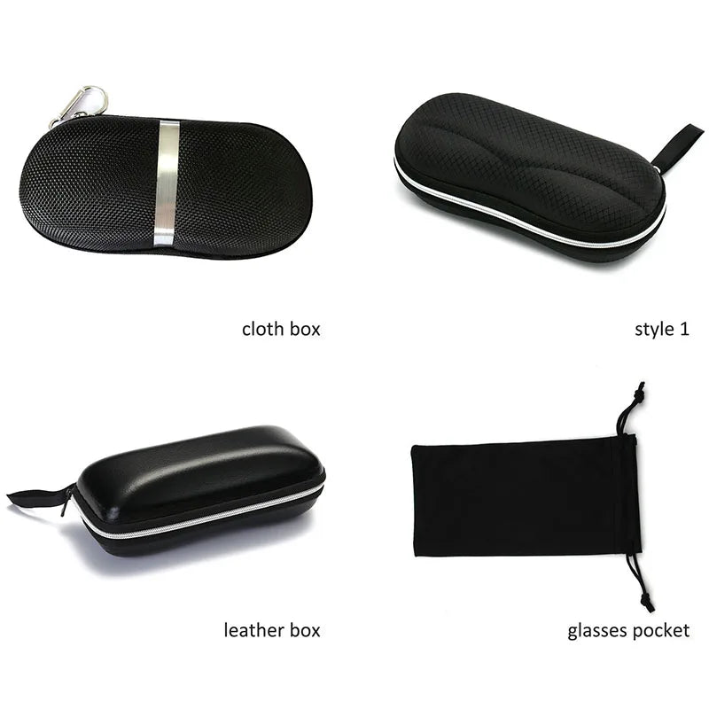 Protable Sunglasses Protector Travel Pack Pouch Glasses Case 1Pcs Black Zipper Box Hard Eyewear Accessories