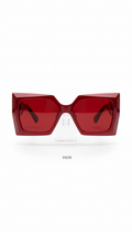 Oversized Geometric Frame in Crimson