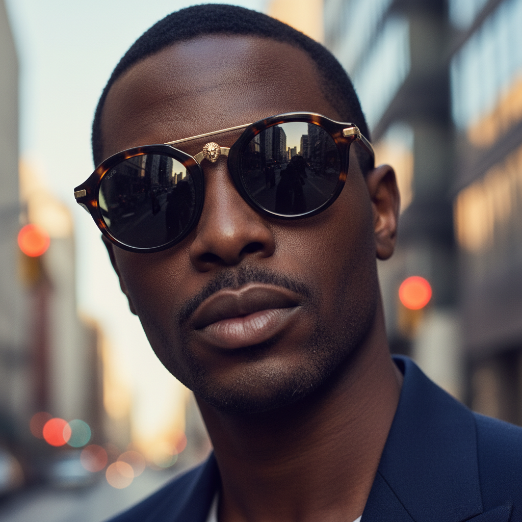 Round Vintage - Black Man - City